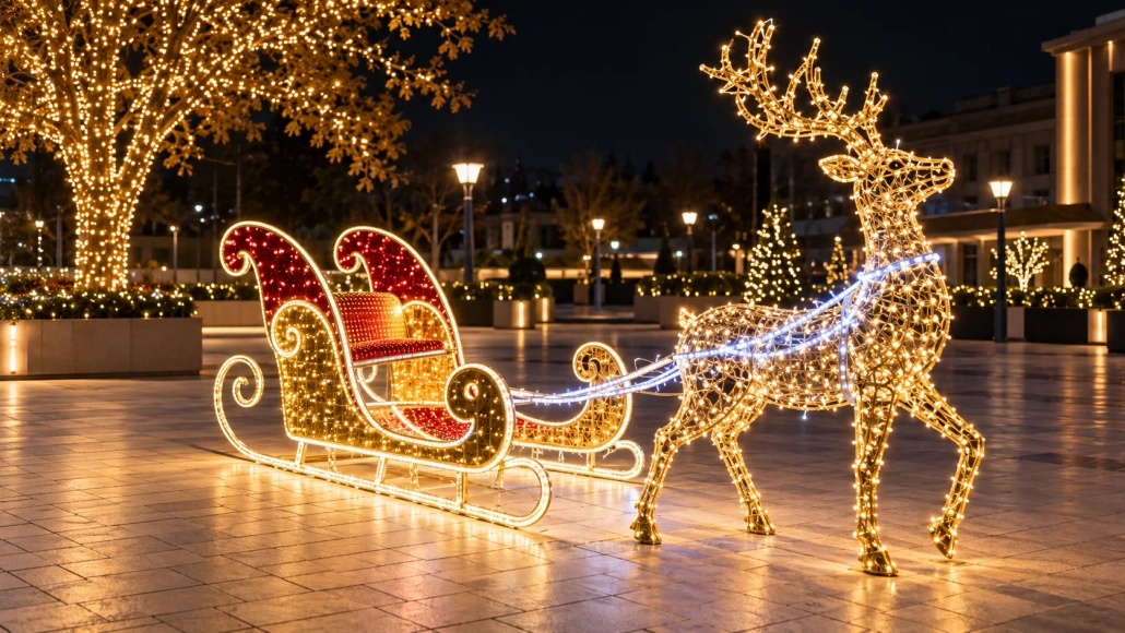 Işıklı yılbaşı dekorasyonu İstanbul